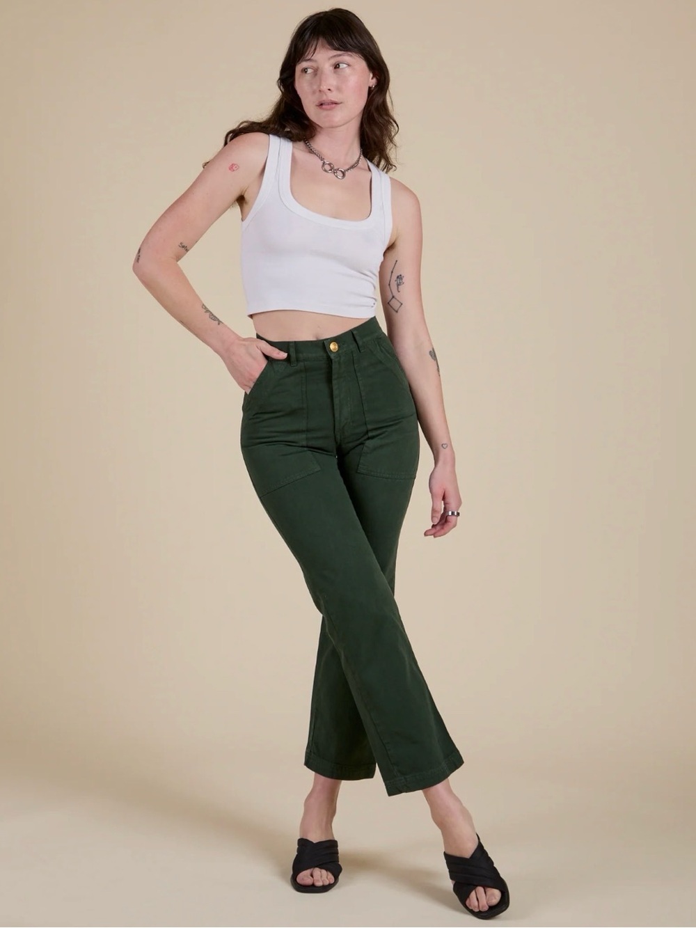 Big Bud Press khaki/olive green Work Pants size Large.